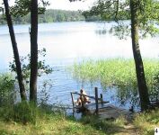Pomost nad jeziorem Zelwa. Moe to tutaj owi ryby Bahomet?
